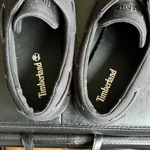 TIMBERLAND men’s canvas deck shoes. Black in size 9M. EUC. - Picture 9 of 10